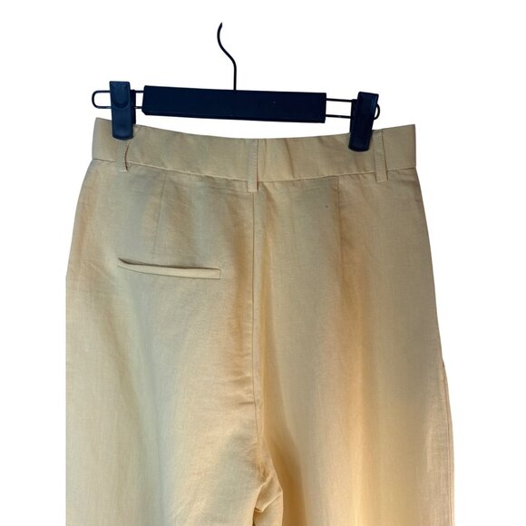2/$30 ZARA XS Yellow High Rise Wide-Leg Linen & Cotton Blend Pants - Picture 13 of 16